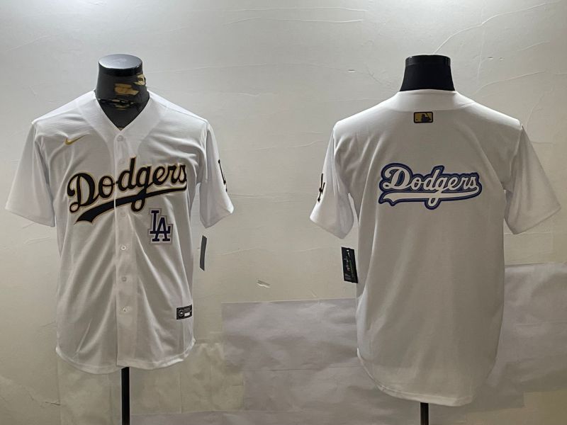 Men Los Angeles Dodgers Blank White Game 2024 Nike MLB Jersey style 12053